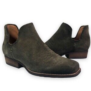 Zodiac Agatha Suede Western Ankle Botties size 6 Olive Cowgirl festival boho